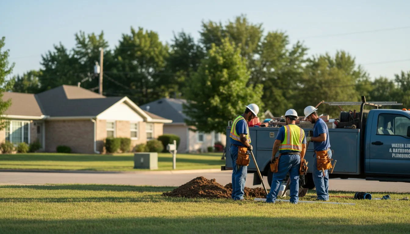 Residential water line and bathroom plumbing service in Springfield, SD